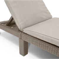 Sillón de Jardín al Aire Libre Estructura Reforzada con Cojín 4 Posiciones de Apoyo Diseño Gris - details 13