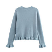 TRAFZA-suéter informal elegante y cálido con una hilera de botones para mujer, cárdigan de manga larga de punto decorativo apilado a la moda de primavera - details 13