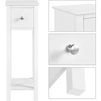 Mesita de Noche de Madera Lacada Alta 2pcs con Cajón y Estante 25x25x70cm - details 5
