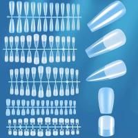 120 unidades/bolsa de puntas de uñas de ataúd totalmente cubiertas, transparentes, uñas postizas, prensadas mate en las uñas largas de vacaciones de los bailarines - details 1