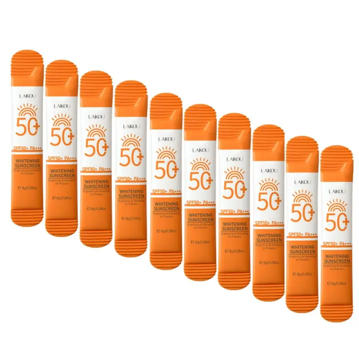 10 palos de Protección solar Facial, SFP 50, Antiedad UV (8,3 ml), 0% de Residuos, Bloqueador de Crema Hidratante, Protege de Quemaduras - 1