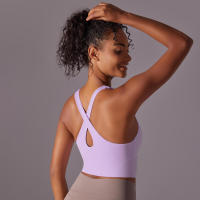 -Chaleco de yoga con espalda cruzada, ropa interior sin costuras, sujetador deportivo de alto impacto, secado rápido, adelgazante - details 26