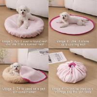 Funda de cama ajustable para perro, transpirable, redonda, para verano, colcha para cachorro, cojín multifuncional para dormir para mascotas, interior - details 12