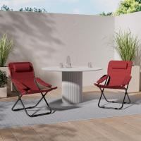 Silla de camping plegable con respaldo ajustable de textileno 2×1, rojo - details 1