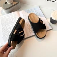 2025 Sandalias de verano para mujer, suela gruesa, plataforma cruzada, chanclas de playa retro, correa única, zapatos casuales - details 15