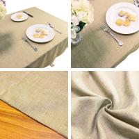 Mantel Vintage rectangular de lino y algodón, cubierta de mesa para decoración de comedor, banquete de boda, Navidad, gris caqui - details 7