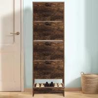 Mueble zapatero de 12 pares - Estantería de gran capacidad para vestíbulo o pasillo - (ancho) 60 x (profundidad) 24 x (alto) 80 cm - Madera clara blanca - details 167