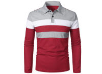 Polo de golf para hombre, camiseta a rayas de manga larga con solapa, ropa deportiva transpirable, primavera y verano - details 10
