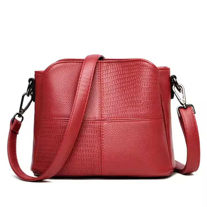 Bolsos de Hombre y Bandolera Retro para Mujeres en Cuero PU de Color Sólido - 1