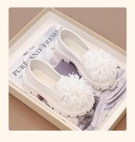 Zapatos de cuero informales para niñas, zapatos planos sin cordones para niños, mocasines de fiesta negros para la escuela, primavera y otoño, bola peluda bonita, 2025 - details 8