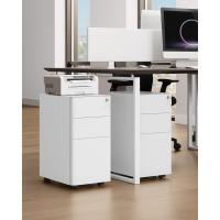 Archivador de Oficina de Metal con 3 Cajones Mueble de Oficina Portátil con Ruedas Blanco - details 7