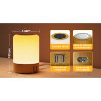 Lámpara de Mesita de Noche 6W Lamparas de Mesa Led Modernas con 4 puertos de USB