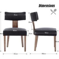 2 Sillas de Comedor de Lino, Sillas de Cocina con Patas de Madera, Sillas de Restaurante Clásicas, Sillas de Salón Tapizadas con Respaldo - details 8