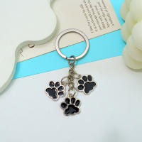 Llavero De Esmalte Lindo Con Patas De Gato Y Perro Marcas De Pies Llavero Para Mujeres Y Hombres Accesorio De Bolso DIY Joyería Hecha a Mano Regalos - details 6