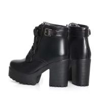 Botines de mujer, tacones altos con plataforma, ropa de club con cordones, zapatos punk - details 2