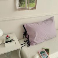 2 uds ropa de cama funda de almohada con lazo de Color sólido estilo nórdico fundas de almohada de algodón suave fundas de cojines lavables transpirables para habitación de niños - details 5