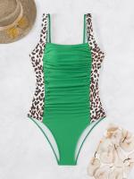 Bañador de leopardo de una pieza para mujer, traje de baño Vintage ajustado, bañadores sexys, ropa de playa XXL 2024 - details 8