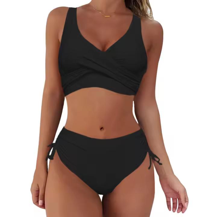 Sexy alta cintura Bikinis 2025 nuevo Halter bañadores mujeres traje de baño femenino bikini set imprimir body verano biquini - 1