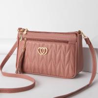 Bolso cruzado de gran capacidad para mujer, decoración con borlas, bolso de hombro con entramado y cremallera, bolso de bolsillo, bandolera de cuero de PU - details 8