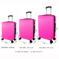 Set de Maletas DreamTravel Modernas a Rayas Equipaje Rígido Antiarañazos con Ruedas Silenciosas de 360° 7 Colores Vivos (NegroRojoAzulAzulMilitarRosaGrisCafe) - details 2