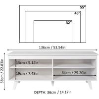 Mueble Moderno para Sala de Estar 4 Estantes de Almacenamiento Grande para Televisores de 55 Pulgadas 136 x 38 x 58 cm Madera Nero - details 9