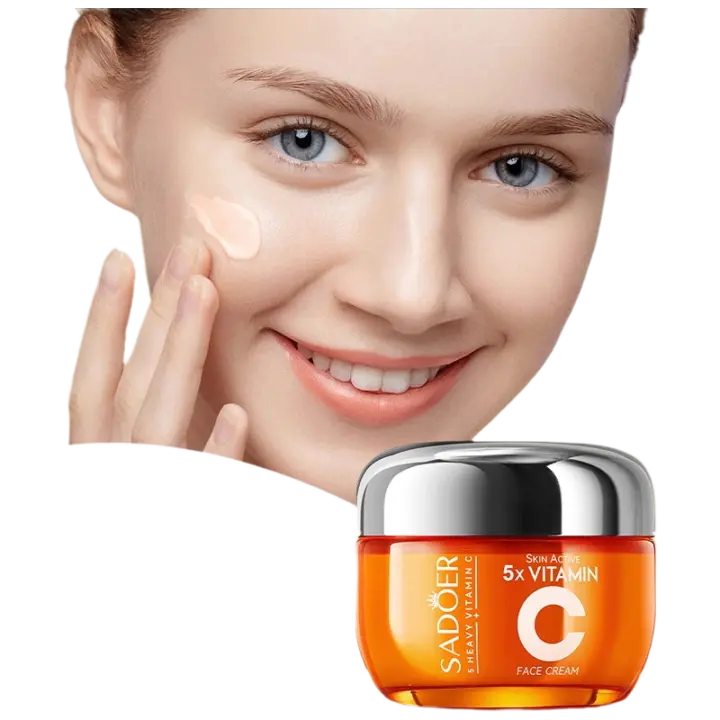Crema Facial de Vitamina C de Cinco Dimensiones Anti-Envejecimiento, Suavizante de Arrugas, Hidratante, Ligerador de Piel - 1