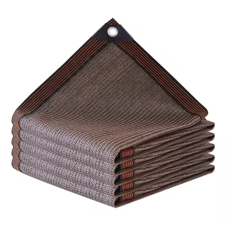 Tela de protección solar adecuada para toldos de jardín, protección UV, aislamiento térmico transpirable, Color café - 1