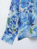 Camisa Estampada Floral 2025 Top Casual de Manga Larga para Mujeres Blusas Sueltas de Moda - details 4