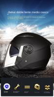 Casco de Moto rcycle para hombre, Casco de doble lente para Scooter, vespa, pueblo, capacete de Moto - details 1
