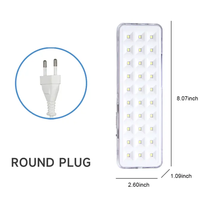 Luz de Emergencia Portátil Recargable de 30LEDs Linterna de Acero Inoxidable para Acampar con Salida Automática Lámpara de Trabajo para el Hogar y la Seguridad - 1