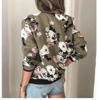 Chaqueta bomber elegante con estampado floral de primavera y otoño - details 12