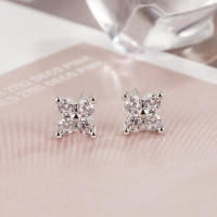 Pendientes de plata de ley de estilo único S joyería personal de trébol de cuatro hojas - details 4