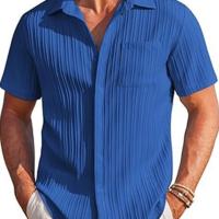 Camisas de manga corta de algodón para hombre, cuello vuelto de Color sólido, estilo informal de playa, talla grande, gran oferta, verano - details 6