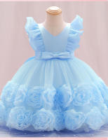 Vestido de verano para niña, de tul, con volantes, estilo princesa, para actuación de piano. - details 10