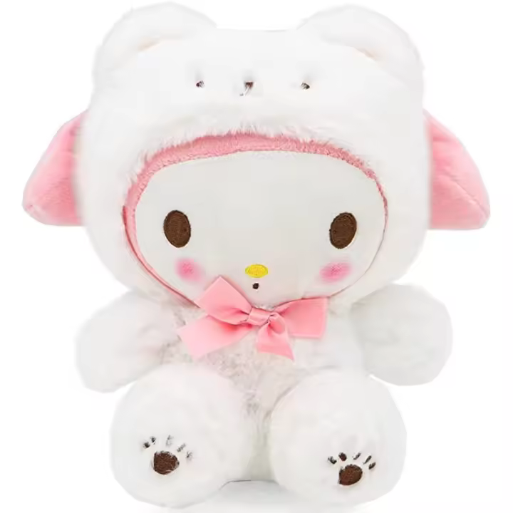 Peluche de oso blanco de dibujos animados, muñeco suave, almohada de peluche, animales de peluche, regalos de cumpleaños - 1