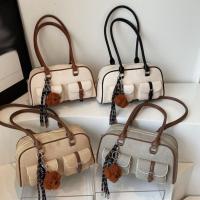 Bolso de hombro de cuero de gran capacidad, diseño de alta gama, estilo simple, con doble bolsillo, bolso de hombro único, bolso de mano minimalista. - details 4