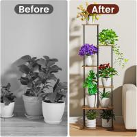 8 Niveles 131cm Estante para Plantas de Madera y Metal Estante de Esquina para Múltiples Macetas Soporte para Plantas Interior Adecuado para Exterior, Balcón, Sala, Oficina, Negro - details 4