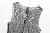 OUWU- Chaleco de lentejuelas para mujer, top corto sin mangas, top elegante, tops cortos translúcidos sin mangas, chaleco elegante 2025 - details 2