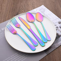 Vajilla azul de acero inoxidable para 4 personas, tenedor, cuchara, cuchillo, espejo de cocina, juego de cubiertos - details 9