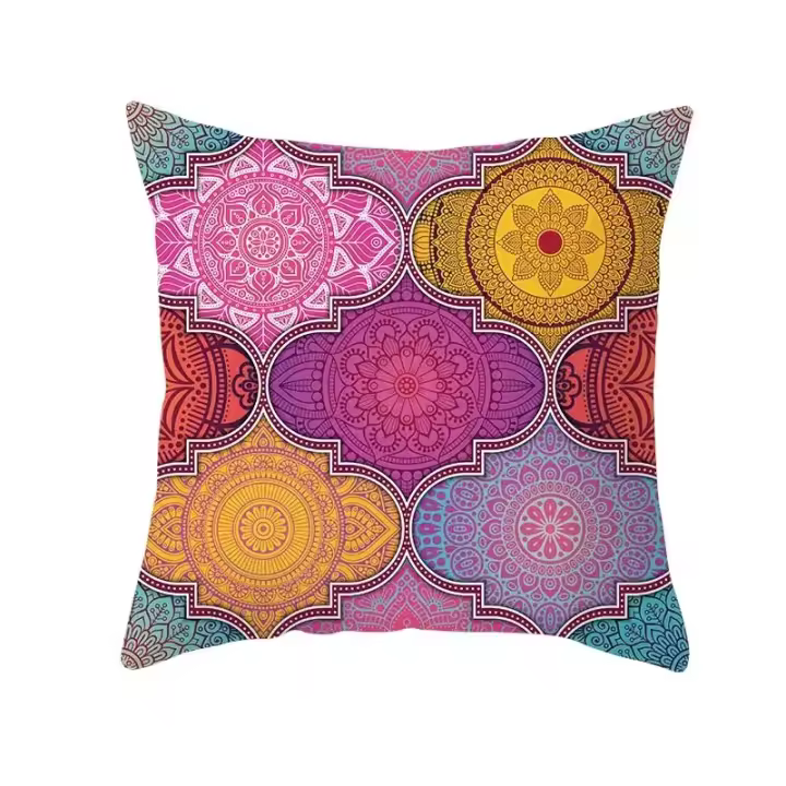 Funda de almohada de 45x45cm con Mandala Retro para oficina, sala de estar, hogar, adornos para coche - 1