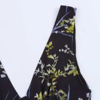 Ropa de mujer europea y americana temperamento moda floral sombreado floral sin mangas cintura falda vestido - details 3