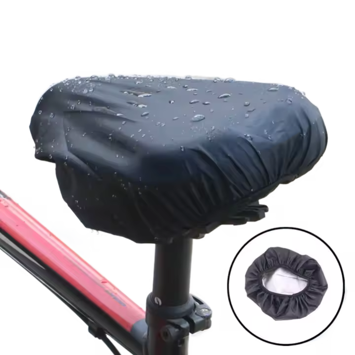 Funda impermeable para asiento de bicicleta, cubierta para sillín de bicicleta resistente al polvo, color negro y plateado, cómoda protección para asiento de sillín de bicicleta - 1
