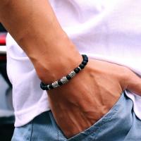 Noter Mantra pulsera Para Hombre 6mm howlita Lava ojos de tigre cuentas Braslet vikingo accesorios Pulseras Para Hombre pulsera del Tíbet - details 1