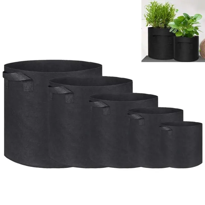 Tela negra raíz ETA, bolsa inteligente para cultivo de plantas, 3,8 L, 8L, 12L, 16L, 23L, 39L-78L, contenedor de flores, jardín doméstico, 1 - 1