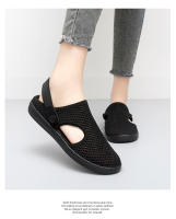 Novedad de verano, sandalias de malla para exteriores con parte inferior plana, antideslizantes, huecas, boca poco profunda, corte bajo, suela suave, transpirables y - details 17