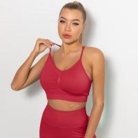 Sujetadores deportivos para mujer, ropa interior de gimnasio, correr, a prueba de golpes, transpirable, sin mangas, para yoga - details 9