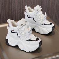Zapatillas altas de cuero para mujer Zapatos chunky de primavera con cordones - details 7