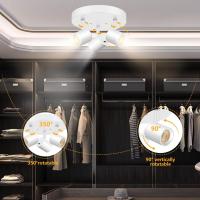 Lámpara LED de techo de 3 lámparas, color blanco mate, montaje empotrado para interiores, accesorio de foco direccional ajustable, cerca del techo para pasillo de cocina, kit de lámpara de pista LED moderna - details 0