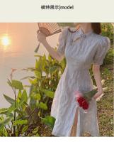 2025 nuevo verano mejorado cheongsam temperamento juvenil, vestido de estilo chino con un diseño de nicho que parece adelgazante - details 2