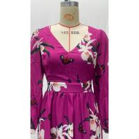 Vestidos estampados para mujer, Vestidos de manga larga con cuello en V, Otoño, Nuevo - details 15